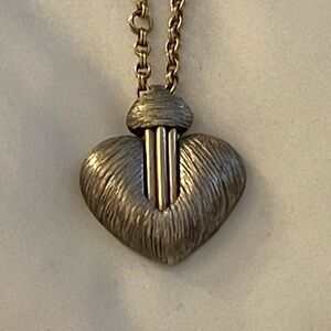Chic Gold and Silver Heart Pendant Necklace